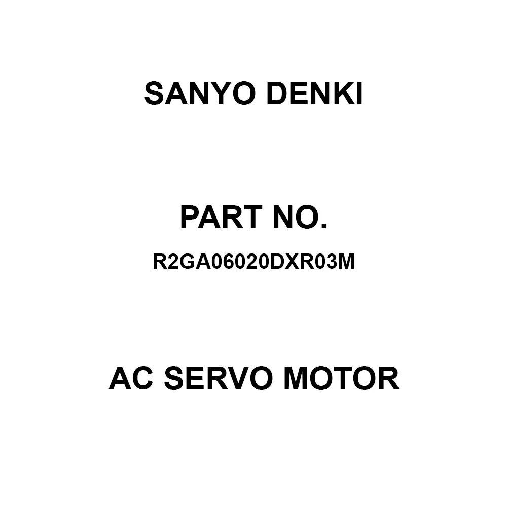 Sanyo Denki AC Servo Motor Flange Mounting 48 V, R2GA06020DXR03M