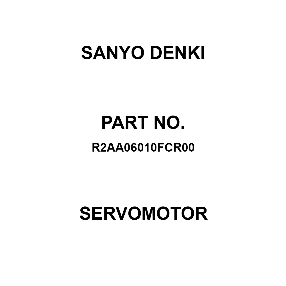 Sanyo Denki ServoMotor Flange Mounting 200 V, R2AA06010FCR00