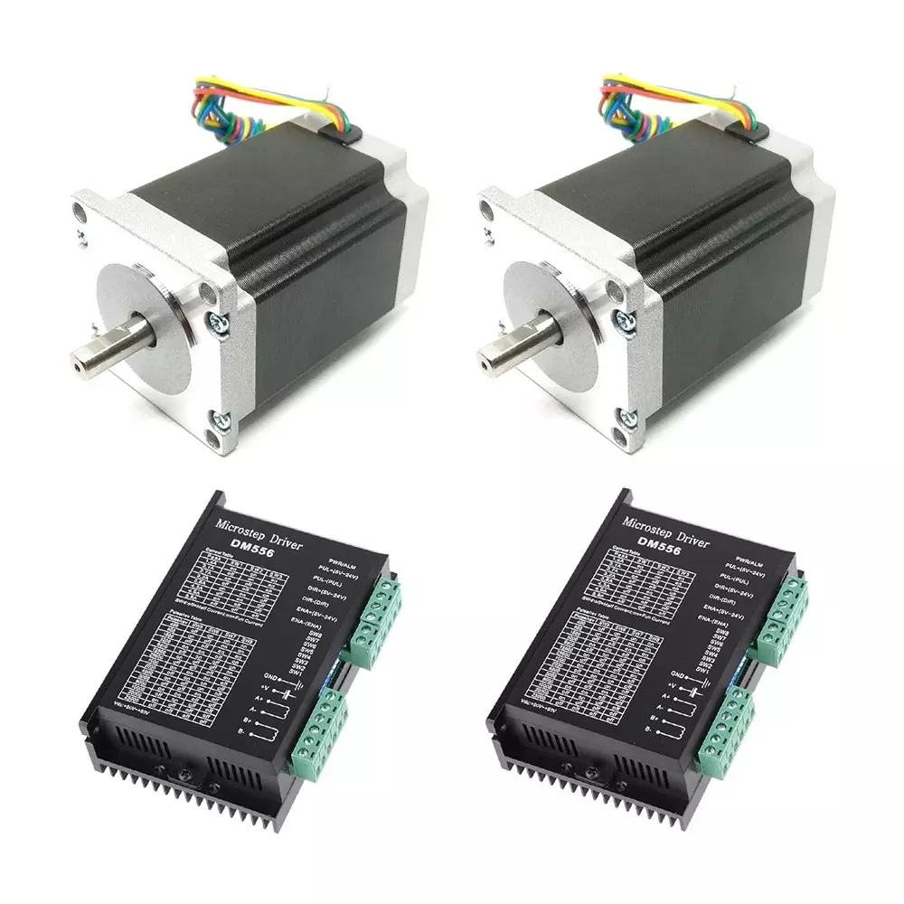 Invento Nema 23 Stepper Motor 25 Kg-cm Holding Torque with 2-Phase 24-50 V DC 5.6 A Digital Controller Driver, ISC 1160-M1 (Pack of 2 Kit)