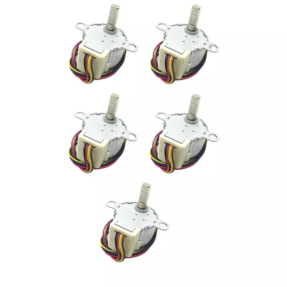 Invento CNC Reducing Stepping Stepper Motor DC12 V Voltage 0.6 A Current 7 Kg-cm Holding Torque, 24BYJ48 (Pack of 5 Pcs)