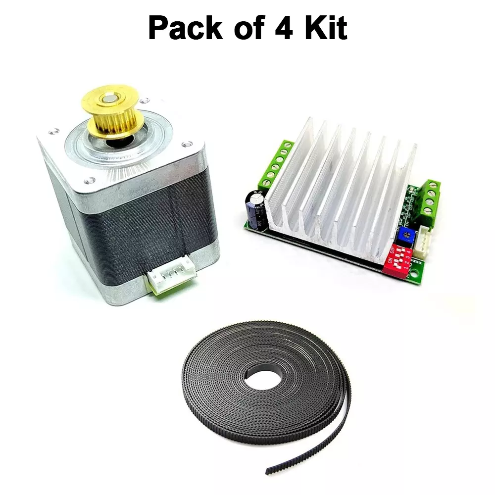 invento-nema-17-bipolar-stepper-motor-5-kg-cm-torque-with-inbuilt-20-teeth-gt2-pulley-tb6600-stepper-driver-8-m-gt2-belt-isc-004-a-f2-pack-of-4-kit