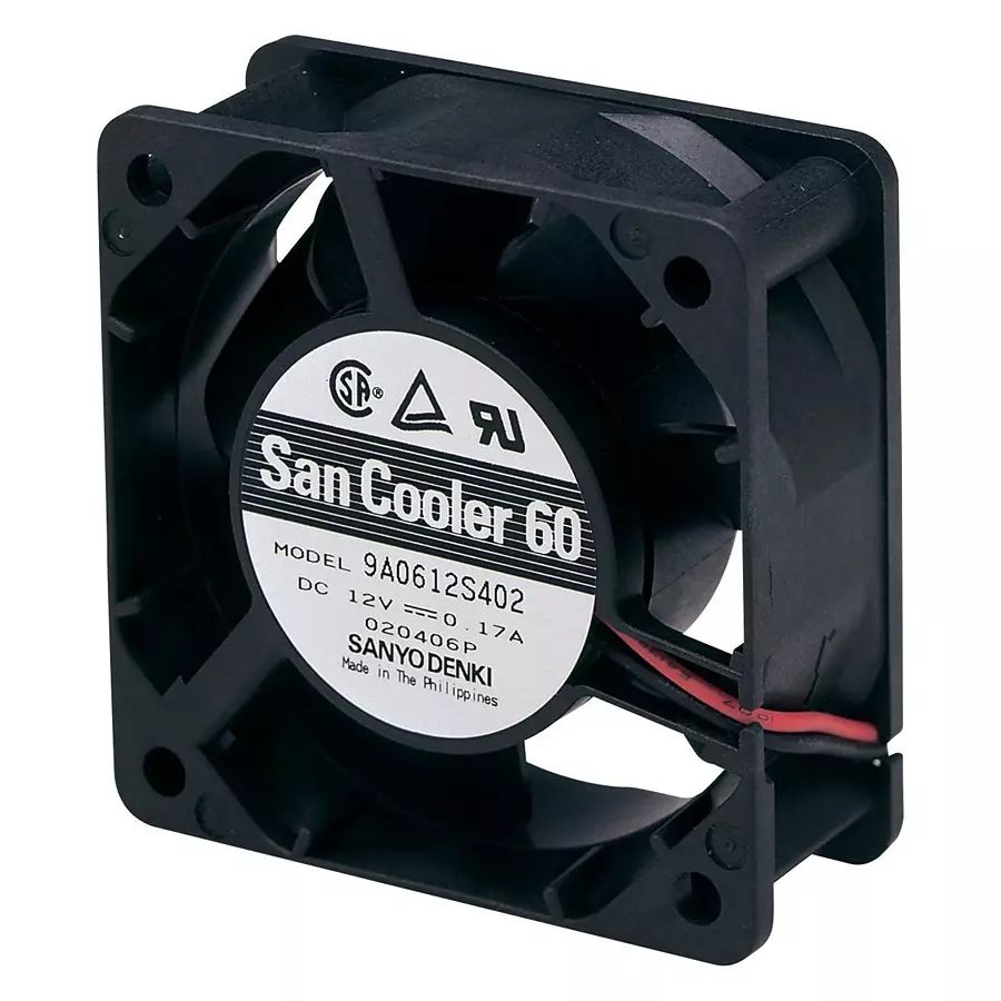 SANYO DENKI AXIAL FAN, 60MM, 12VDC, 18.7CFM, 28DBA, 9A0612H402