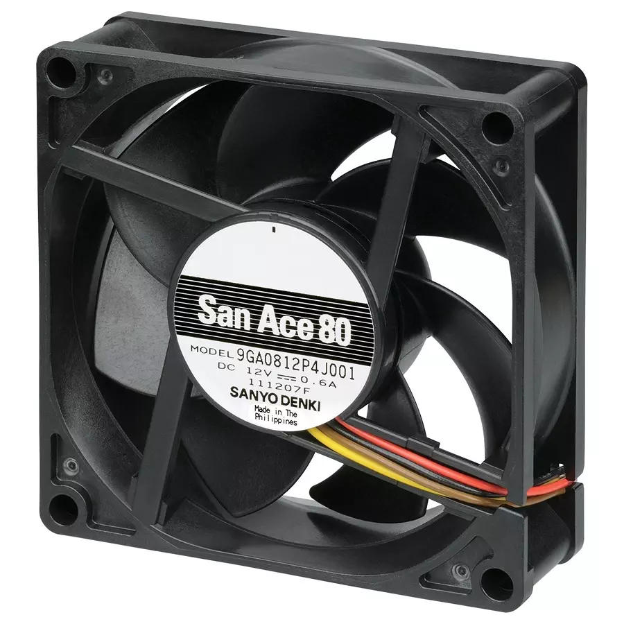 SANYO DENKI AXIAL FAN, 80MM, 24VDC, 73CFM, 48DBA, 9GA0824P4J001