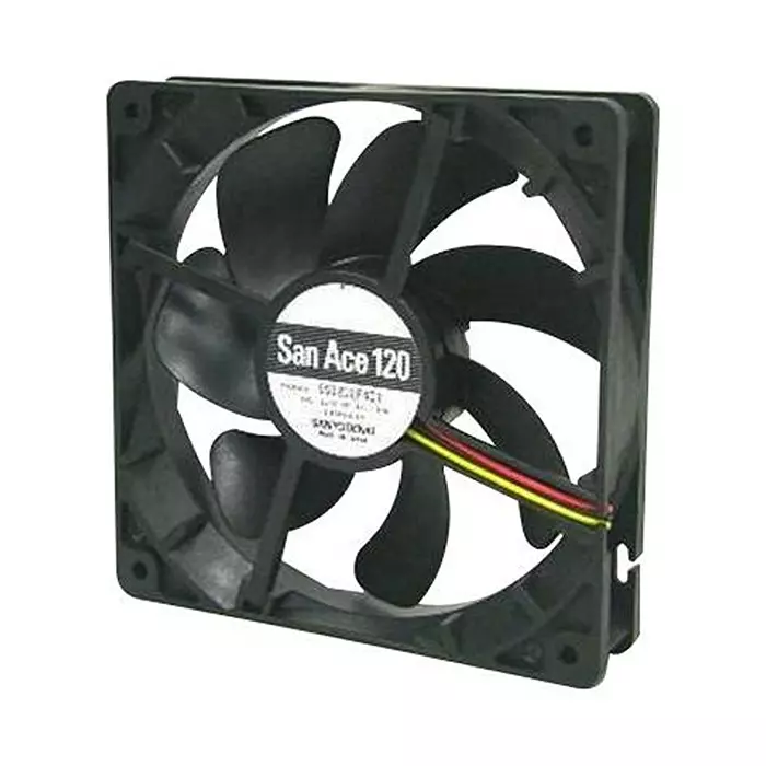 SANYO DENKI AXIAL FAN, 120MM, 12VDC, 58.6CFM, 24DBA, 9S1212M401