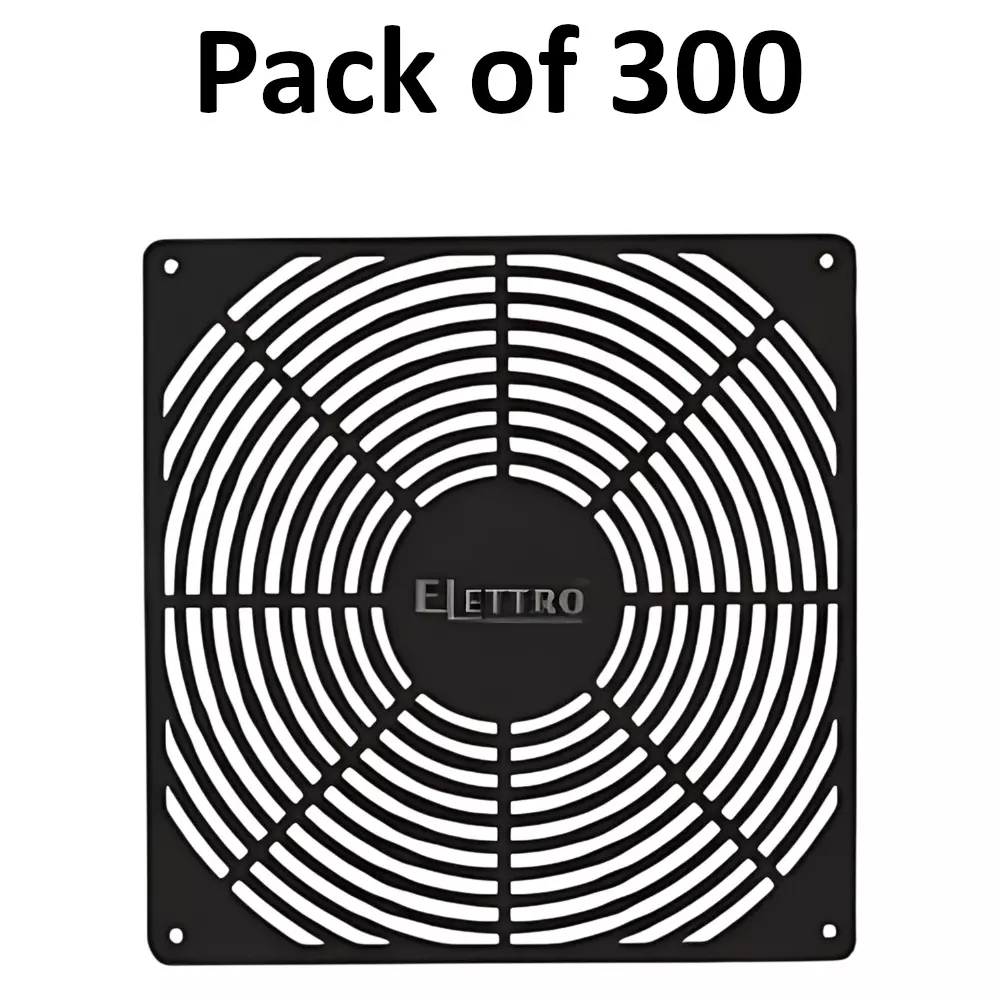 Elettro Fan Finger Guard Square Shape Screw Fit Black ABS Body, Size 172x172 mm, ETFG-03 (Pack of 300)