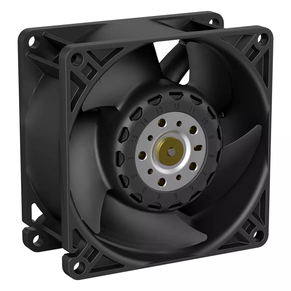 ebmpapst DC Axial Fan, 80mm, 126.5Cfm, 12V, 8315100130