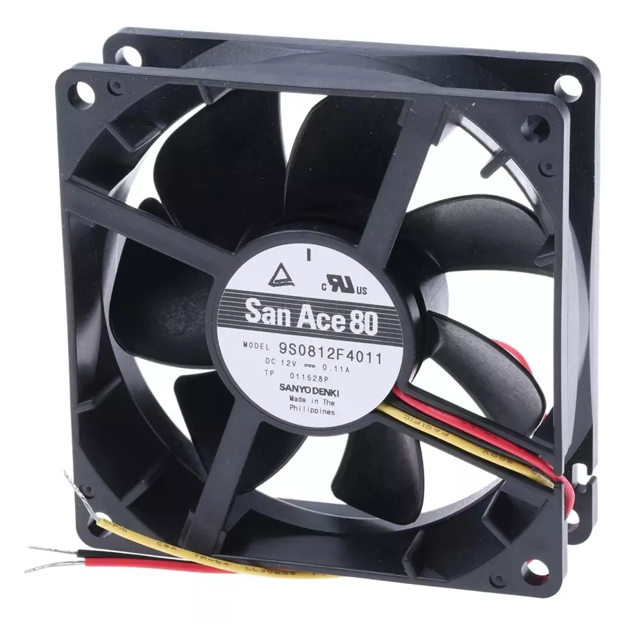 SANYO DENKI FAN, SILENT, 80MM, 12V, LOW SPEED, 9S0812L4011