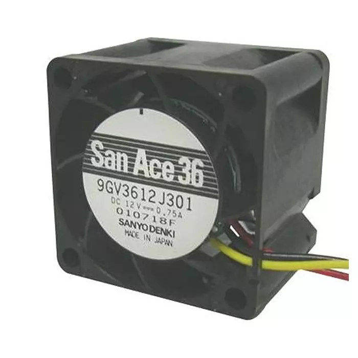 SANYO DENKI AXIAL FAN, 36MM, 12VDC, 19.4CFM, 58.5DBA, 9GV3612P3J03