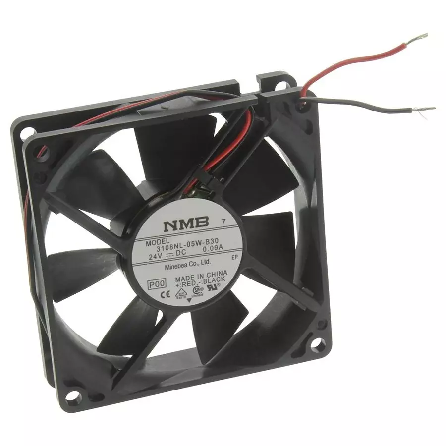 NMB TECHNOLOGIES AXIAL FAN, 80MM, 24VDC, 36CFM, 34DB, 08020SA-24L-EA-00