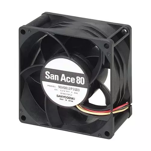 SANYO DENKI AXIAL FAN, 80MM, 12VDC, 131CFM, 63DBA, 9GV0812P1H03