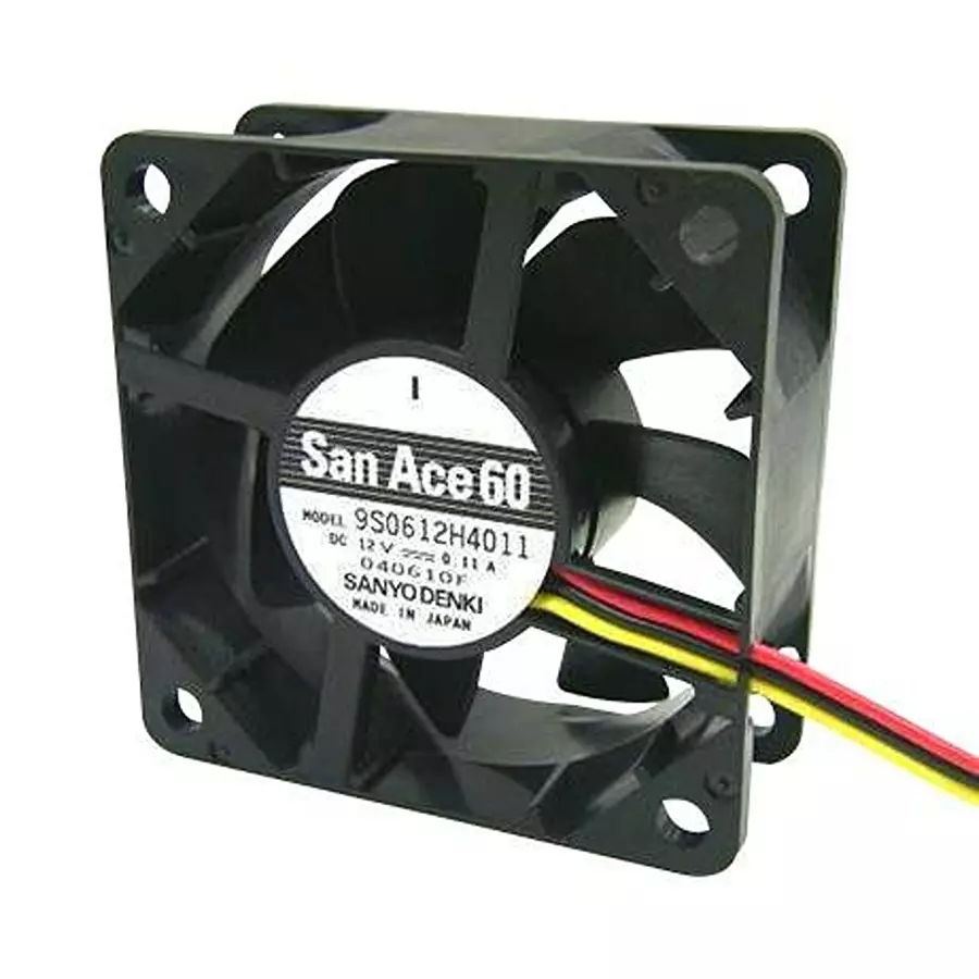 SANYO DENKI AXIAL FAN, 60MM, 12VDC, 20.5CFM, 24DBA, 9S0612H401