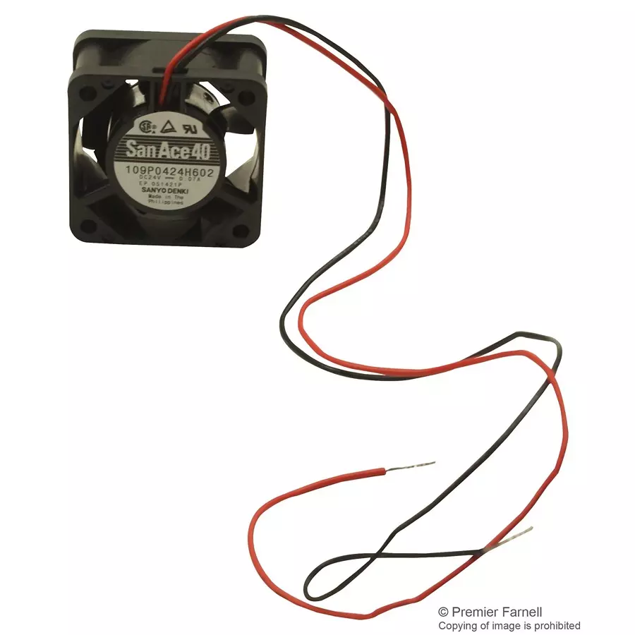 SANYO DENKI FAN,AXIAL,24VDC,40X40MM, 109P0424H602