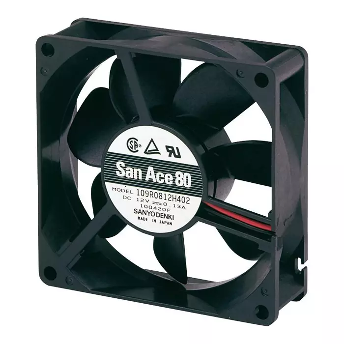 SANYO DENKI AXIAL FAN, 80MM, 12VDC, 42.4CFM, 34DBA, 109R0812S401