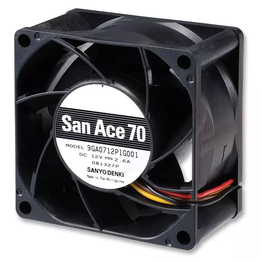 SANYO DENKI DC FAN, AXIAL, 70MM, 12VDC, 2.6A, 9GA0712P1G001
