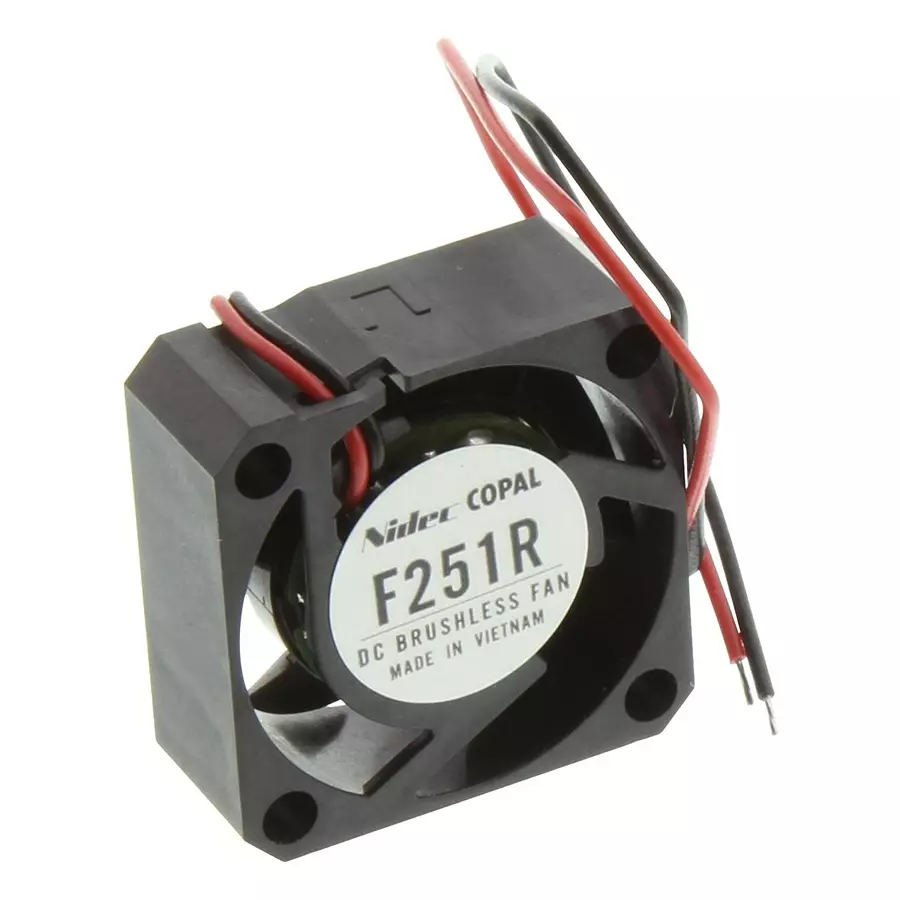 NIDEC COMPONENTS AXIAL FAN, 25MM, 12VDC, 1.412CFM, 11DBA, F251R-12LLC