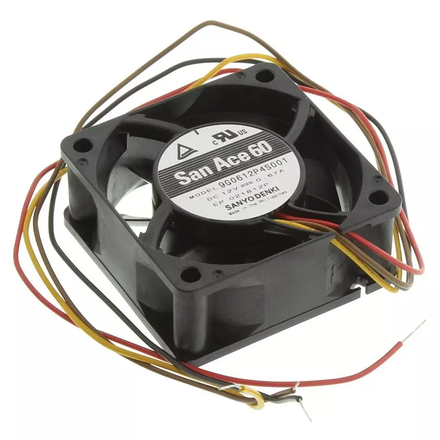 SANYO DENKI AXIAL FAN, 60MM, 12VDC, 49.4CFM, 53DBA, 9G0612P4S001