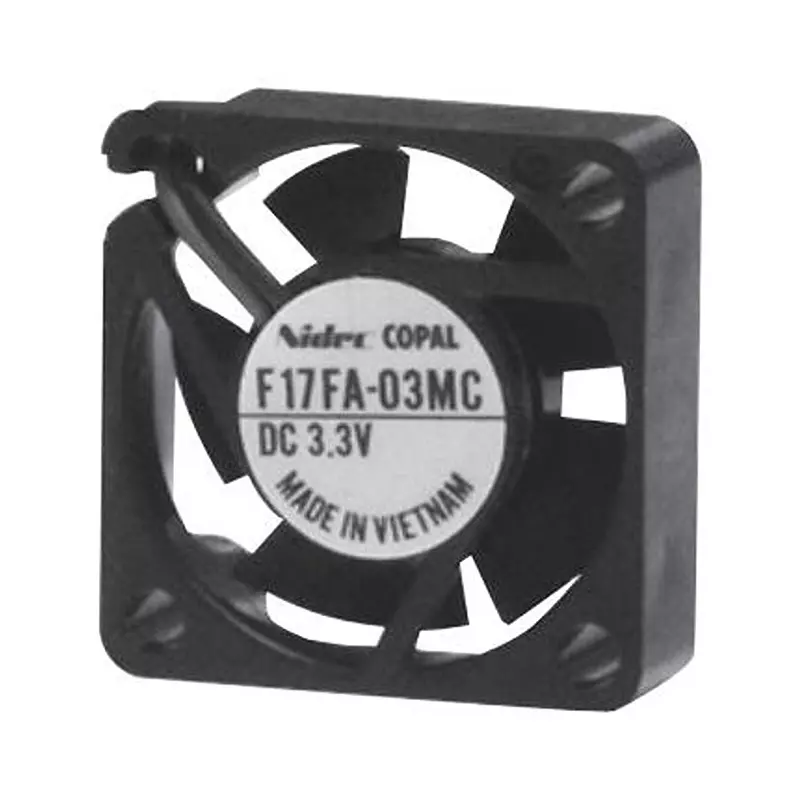 NIDEC COMPONENTS Axial Fan, 17mm, 3.3VDC, 0.353Cfm, 5Dba, F17FA-03MC