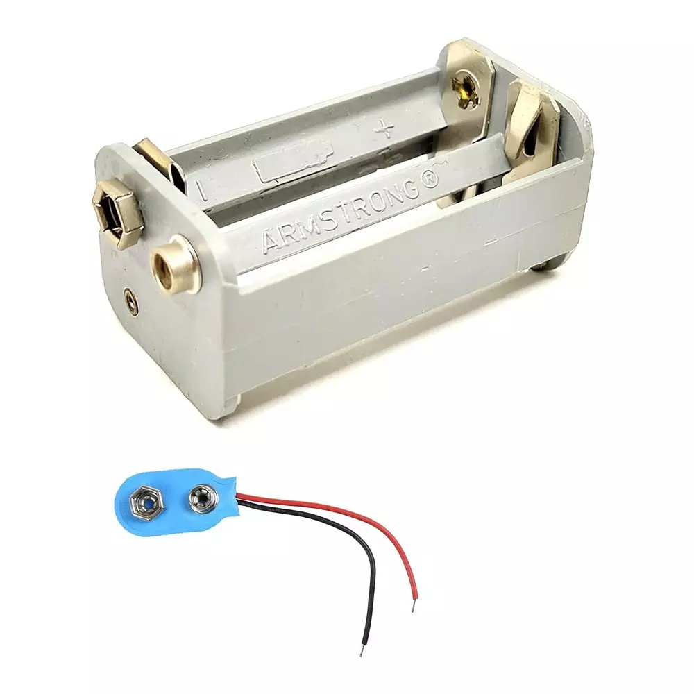 Invento Battery Holder Plastic 4 x AA Size Cell Compatibility with 9 V Snap Connector, ISC 1024-2 (Pack of 5 Kit)