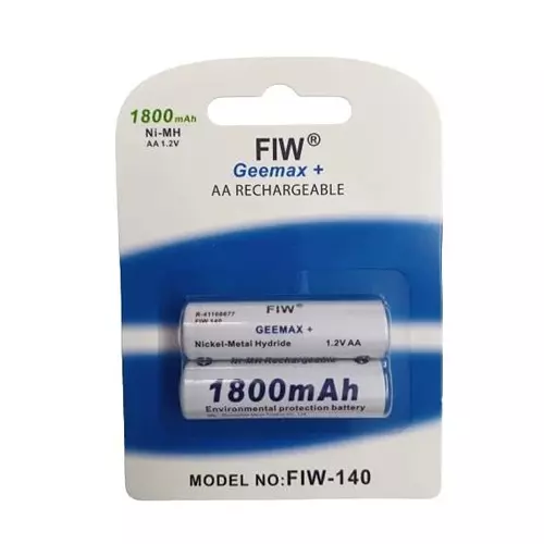 KP Original Rechargeable Battery Cell 1800 mAh Capacity NiMH Cell AA Size 1.2 V Compatible For Remote, Toys, Mouse, FIW-140 (Pack of 2)