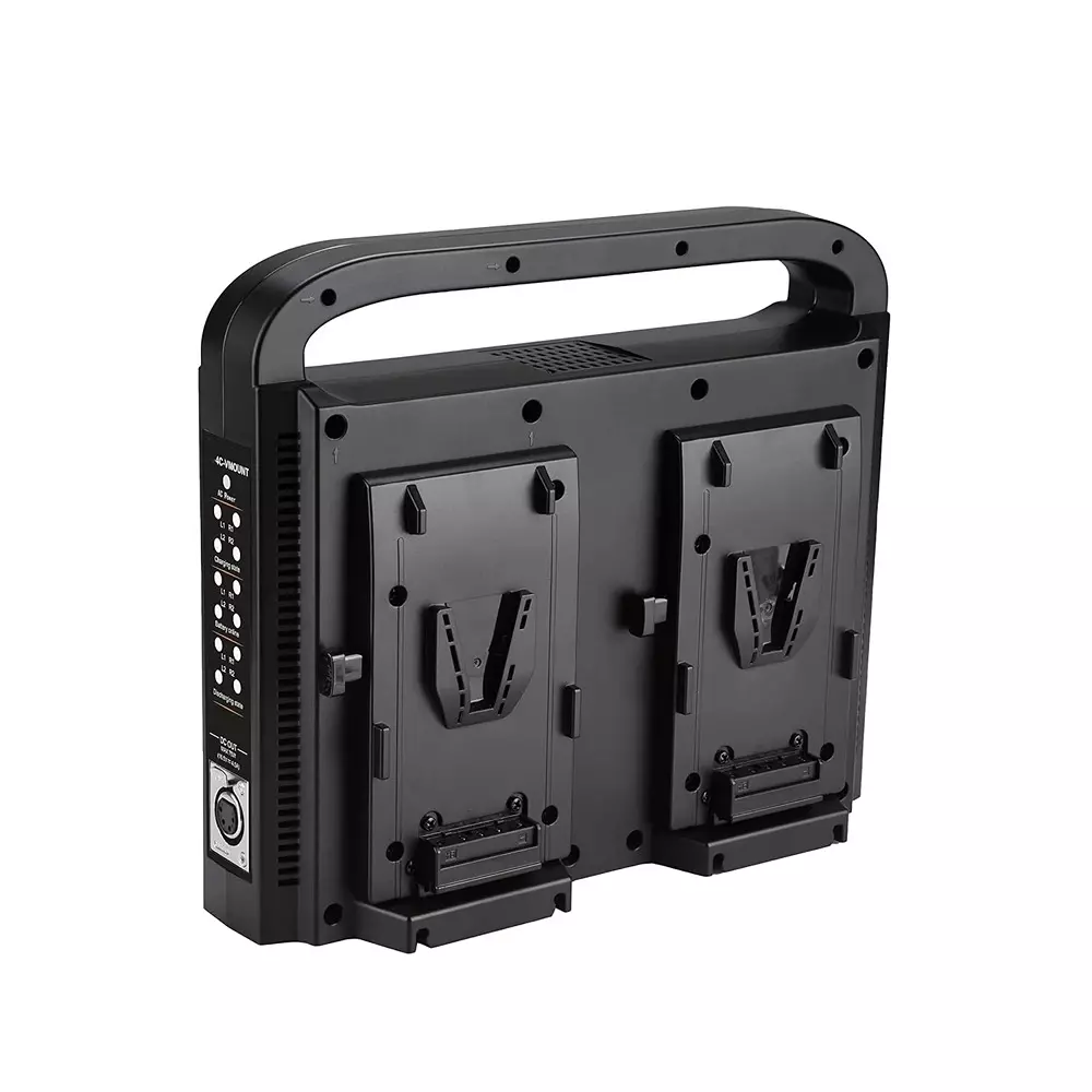 LRSA 4 Channel V-Mount Battery Charger 40 A Current Rating with Built-in XLR Output (4-Pin), BP-4CH (Battery not included)