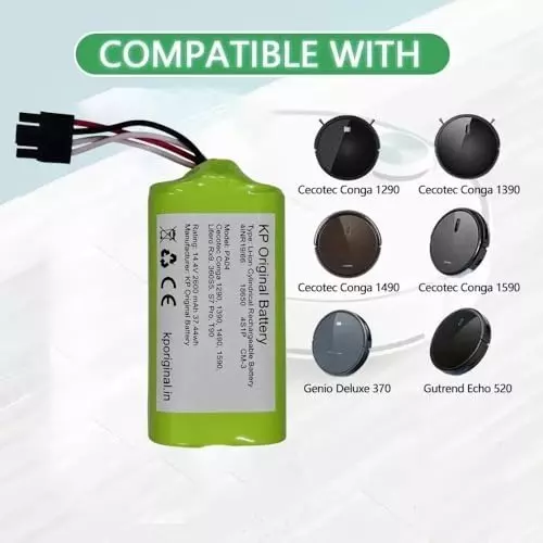 kp-original-rechargeable-battery-2600-mah-battery-capacity-lithium-ion-cell-composition-144-v-compatible-for-cecotec-conga-1290-1390-1490-1590-lifero-rx9-360s5-s7-pro-t90-robotic-vacuum-cleaner