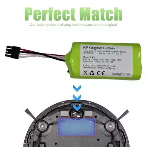 kp-original-rechargeable-battery-2600-mah-battery-capacity-lithium-ion-cell-composition-144-v-compatible-for-cecotec-conga-1290-1390-1490-1590-lifero-rx9-360s5-s7-pro-t90-robotic-vacuum-cleaner