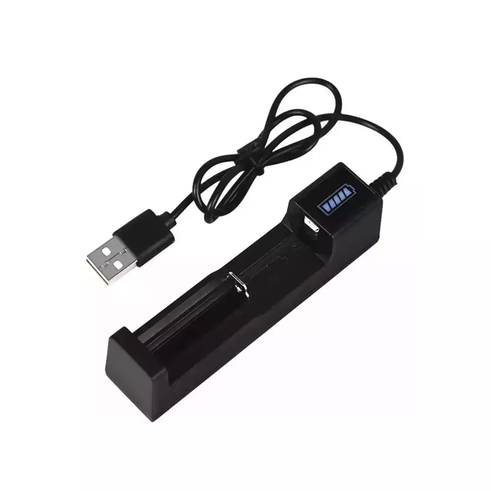 KP 1 Slot Lithium ion Battery Charger Box For 3.7 - 4.2 V, 14500, 10440 & 18650 Models with LED Indicator