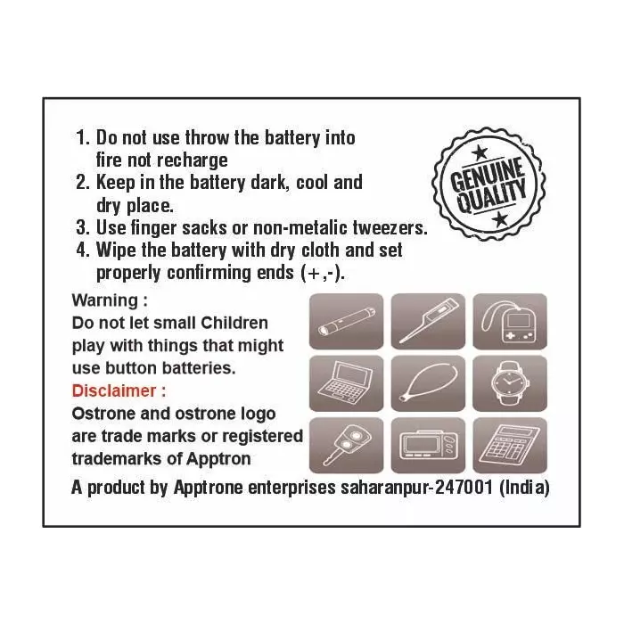 OSTRONE Alkaline Button Cell Batteries 1.5 V Single Use for Led Candles, Lights, Led Diya, LR-1130 (Pack of 80 Pcs)