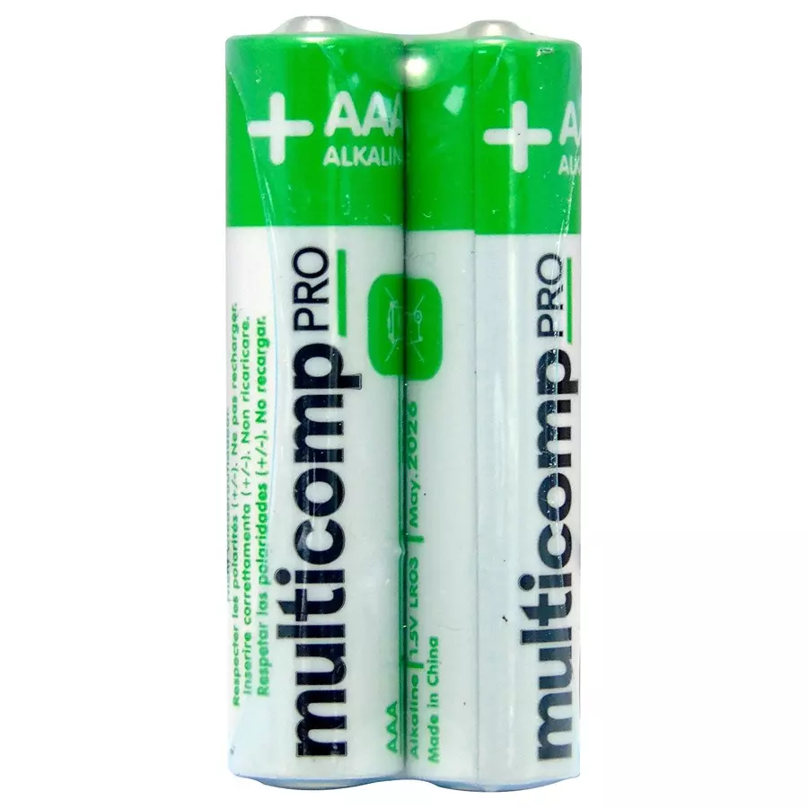 MULTICOMP PRO Battery 10.5 mm External Diameter AAA Size Code 1.5 V Voltage, MP-PE000003 (Pack of 2)