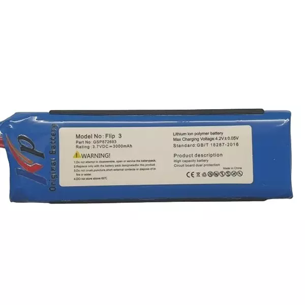 KP Original Rechargeable Battery 3000 mAh Capacity Lithium Ion Cell 4.2 V Compatible For Flip 3 Splashproof Portable Bluetooth Speaker