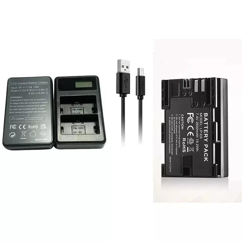 lrsa-lp-e6-dual-rapid-charger-lcd-display-with-battery-for-canon-lp-e6-rechargeable-battery