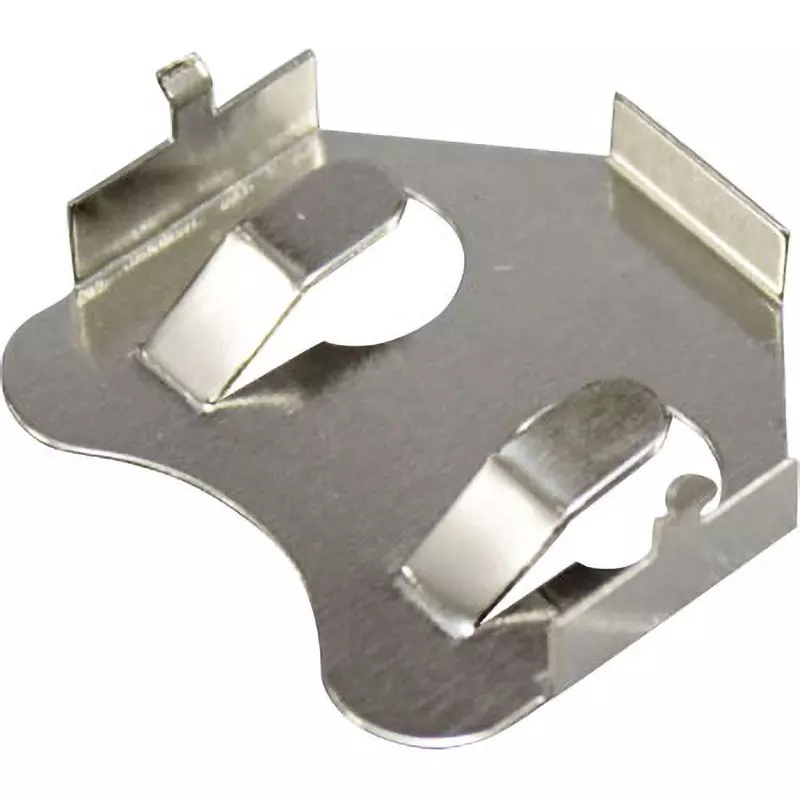 TAKACHI Metal Coin Cell Battery Holder Phosphor Bronze Material Board Mounting Pinx2 Terminal Structure, BK-888 (Pack of 10)