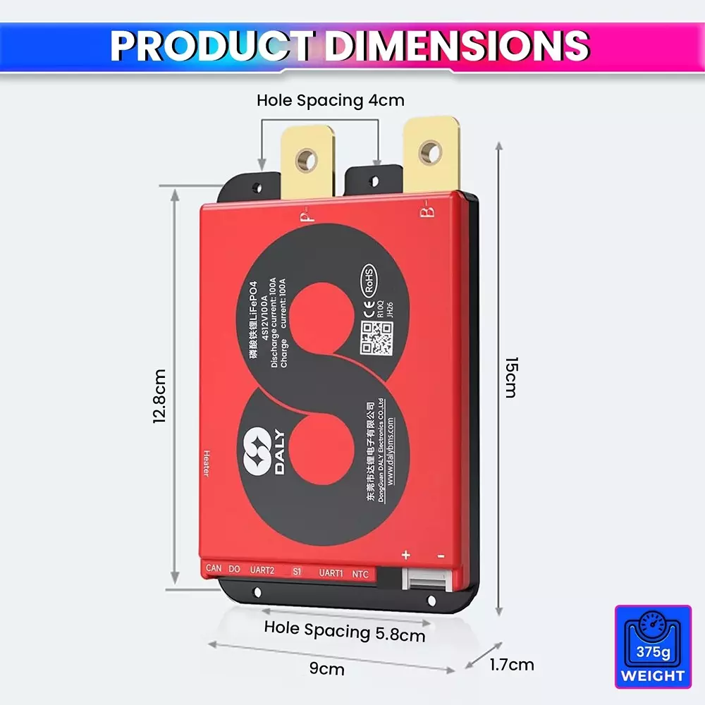 DALY Truck/Vehicle Start BMS 12 V 24 A  Lithium/LFP/LTO Battery Packs with 'Smart BMS' App Control