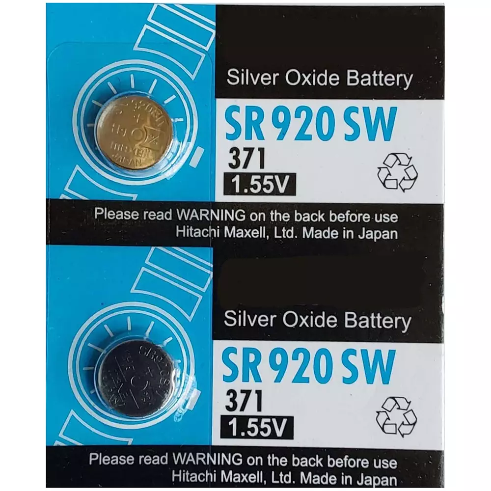 OSTRONE Silver Oxide Battery Button Cell 1.5 V Single Use for Watches, Calculators & Medical Devices, SR920SW 371 (Pack of 2 Pcs)