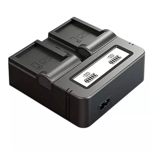 LRSA Camera Dual Battery Charger 2-6 Hours Charging Time 100-240 VAC 50/60 Hz 12/24 VDC 2 A Input Power Supply