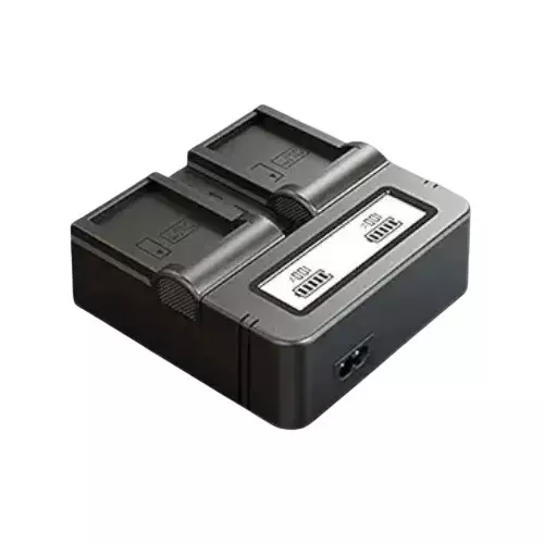 LRSA Dual Camera Battery Charger 1500 mA Output Current with 4 LED Charge Status Display