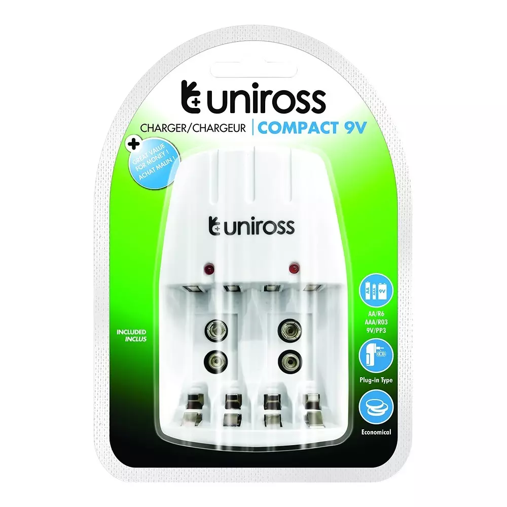Uniross By Eveready Battery Cell Charger ABS White for Home & Office