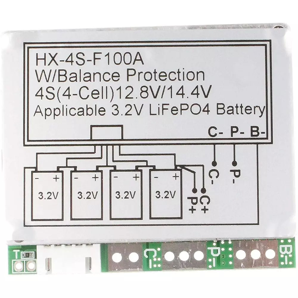 invento-1pcs-4s-100a-bms-pcb-128v-144v-lifepo4-lithium-iron-phosphate-4-cell-battery-protection-board-battery-management-system-with-balance-protection