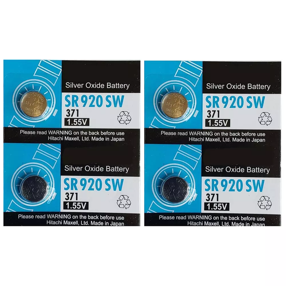 OSTRONE Silver Oxide Battery Button Cell 1.5 V Single Use for Watches, Calculators Use, SR920SW 371 (Pack of 4 Pcs)