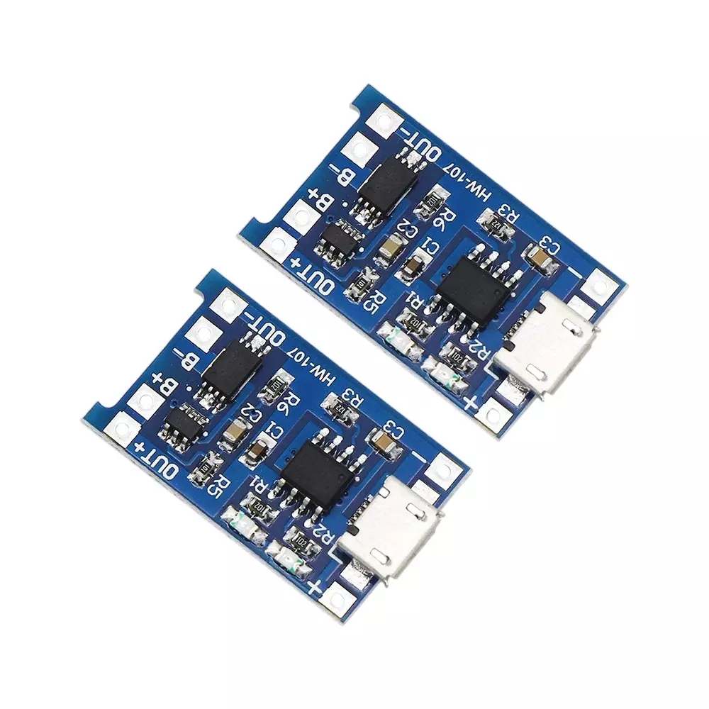 Invento BMS Lithium Battery Charging Protection Board 5 V Voltage 1 A Current 4.2 V ± 1% Charge Cut-Off Voltage, TP4056 (Pack of 2 Pcs)