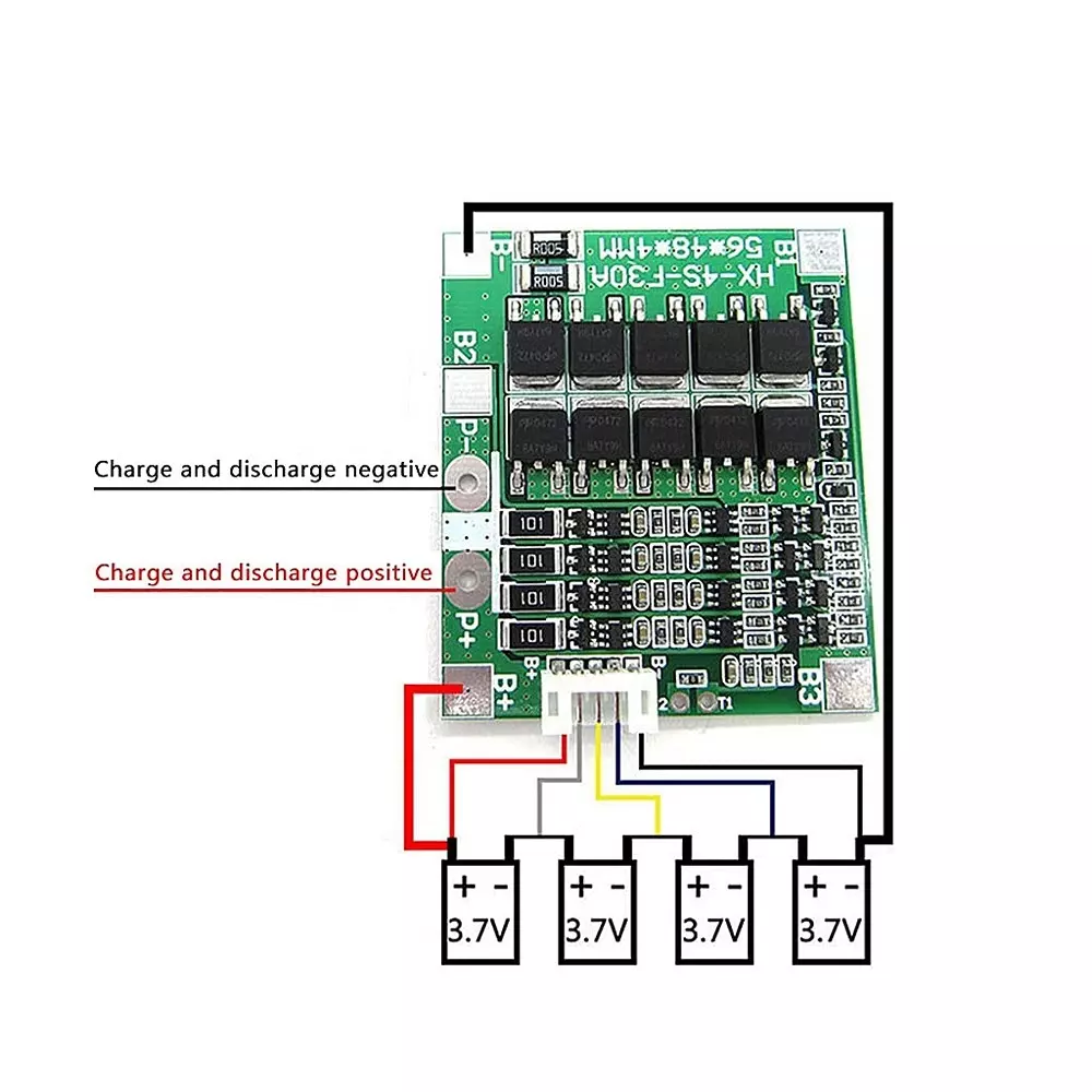 invento-1pcs-4s-30a-bms-128v-148v-168v-hx-4s-f30a-lithium-iron-phosphate-battery-lifepo4-18650-lipo-li-ion-lithium-ion-battery-protection-board-with-balance-charging