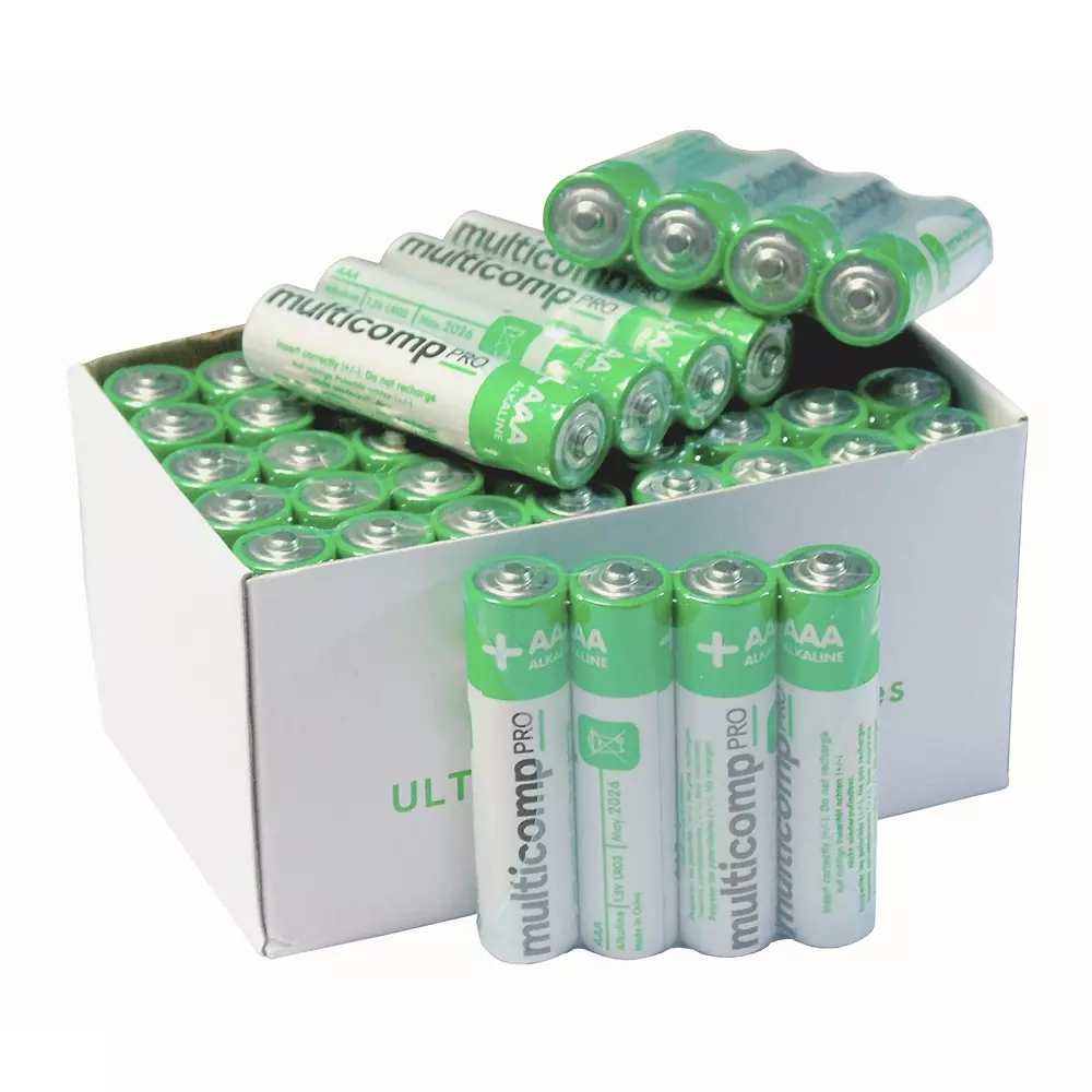 MULTICOMP PRO Battery 10.5 mm External Diameter AAA Size Code 1.5 V Voltage, MP-PSG90902 (Pack of 40)