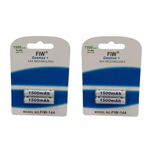 KP Original Rechargeable Battery Cell 1500 mAh Capacity NiMH Cell AAA Size 1.2 V Compatible For Remote, Toys, Mouse, FIW-144 (Pack of 4)