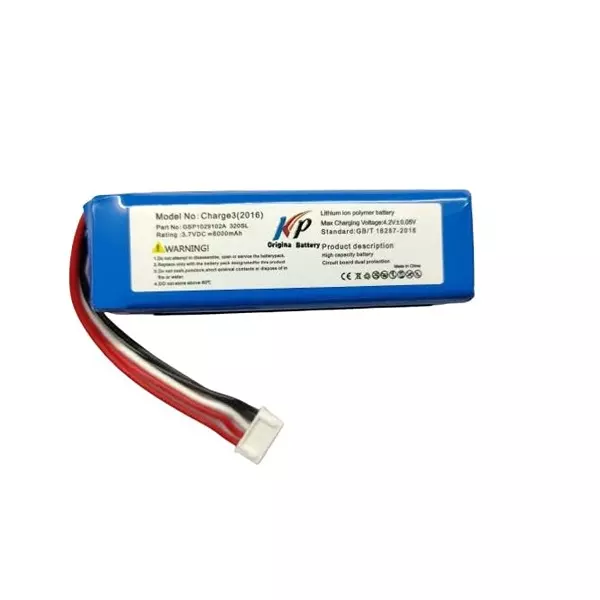 KP Original Rechargeable Battery 6000 mAh Capacity Lithium Ion Cell 3.7 VDC Compatible For JBL&nbsp;Charge 3 /320SL 2016 Waterproof Bluetooth Speaker