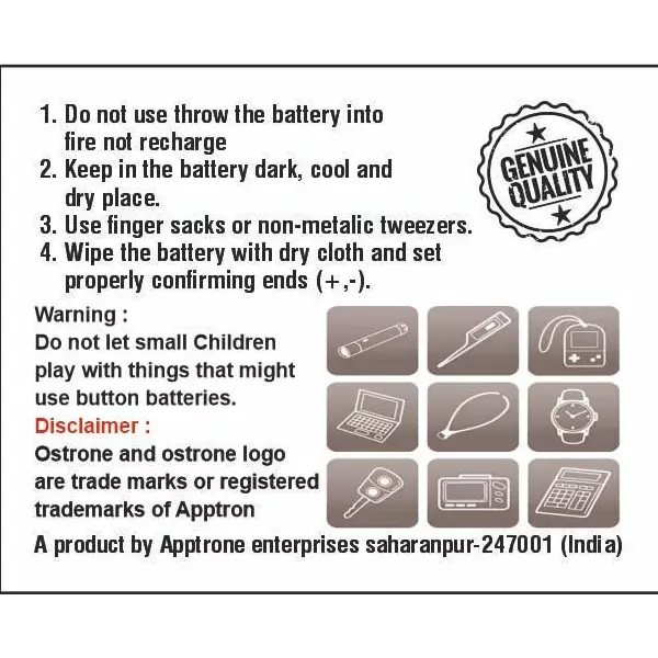 OSTRONE Alkaline Button Cell Batteries 1.5 V Single Use for Watches, Calculators Use, LR-44 (Pack of 200 Pcs)