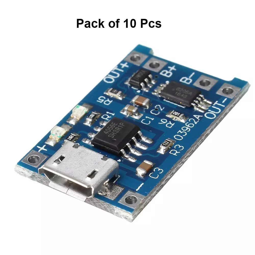 invento-bms-lithium-battery-charging-protection-board-5-v-voltage-1-a-current-42-v-1-charge-cut-off-voltage-tp4056-pack-of-10-pcs