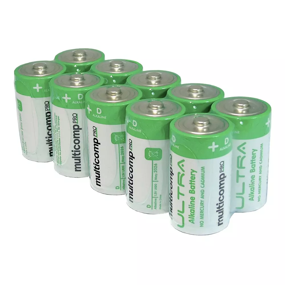 MULTICOMP PRO Battery 34.2 mm External Diameter D Size Code 1.5 V Voltage, MP-PSG91116 (Pack of 10)