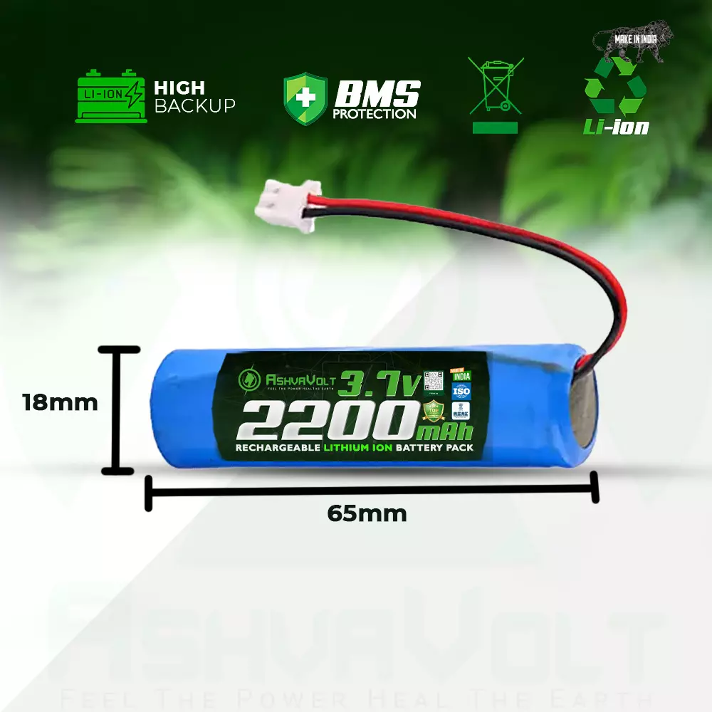 ashvavolt-18650-rechargable-lithium-battery-pack-with-1s-1p-bms-over-discharge-short-circuit-protection-37-v-and-2200-mah-ashv-37v22ah-nmc
