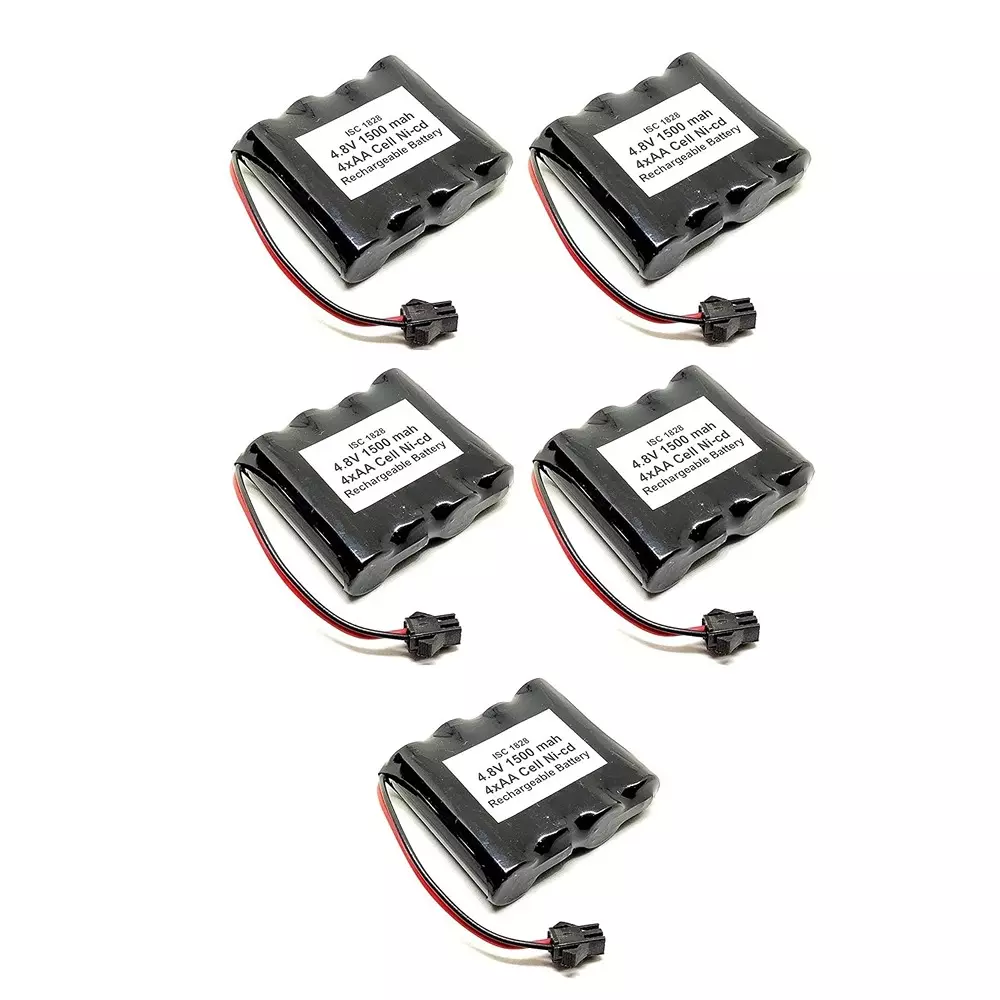 Invento Ni-Cd Rechargeable Battery Pack 1500 mAh Capacity 1.2V x 4 AA Cell, ISC 1828-3 (Pack of 5 Pcs)