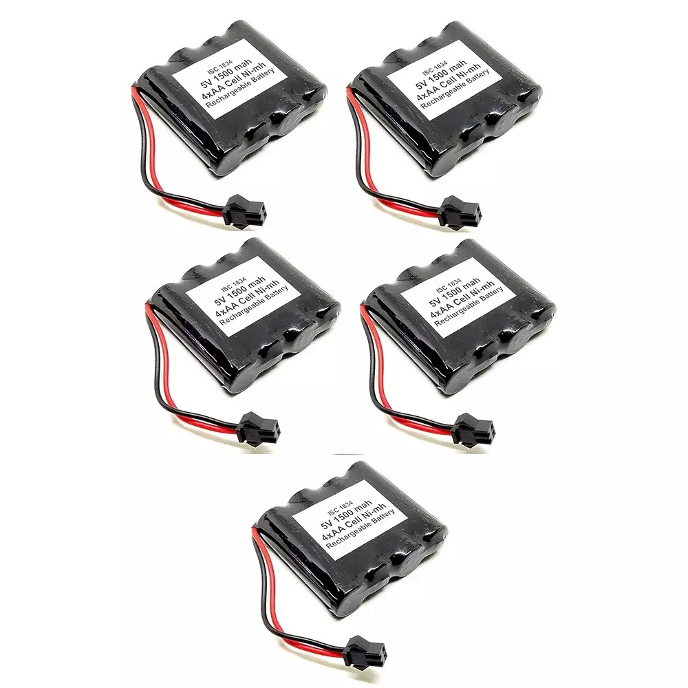 Invento Ni-mh Rechargeable Battery Pack 1500 mAh Capacity 4 AA Cell, ISC 1834-3 (Pack of 5 Pcs)